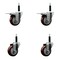 Service Caster 3.5'' Maroon Poly Swivel 3/4'' Expanding Stem Caster Set 2 Total Lock Brakes, 4PK SCC-EXTTL20S3514-PPUB-MRN-2-S-2-34 - alternate 1